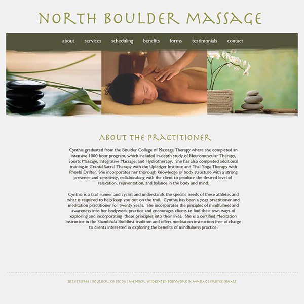 North Boulder Massage website