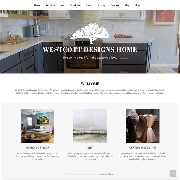 Westcott Designs Home website